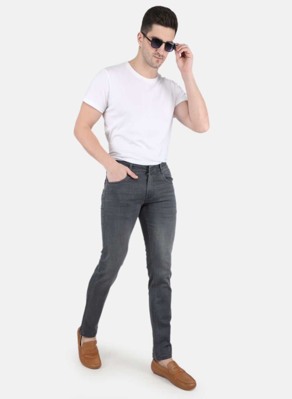 Men Grey Skinny Fit Denim