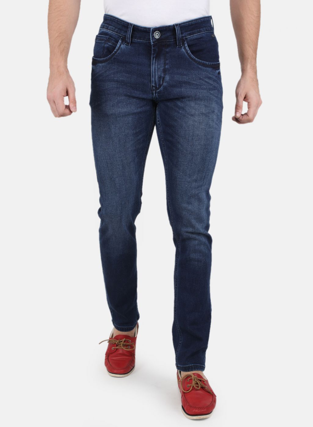 Men Navy Blue Skinny Fit Denim