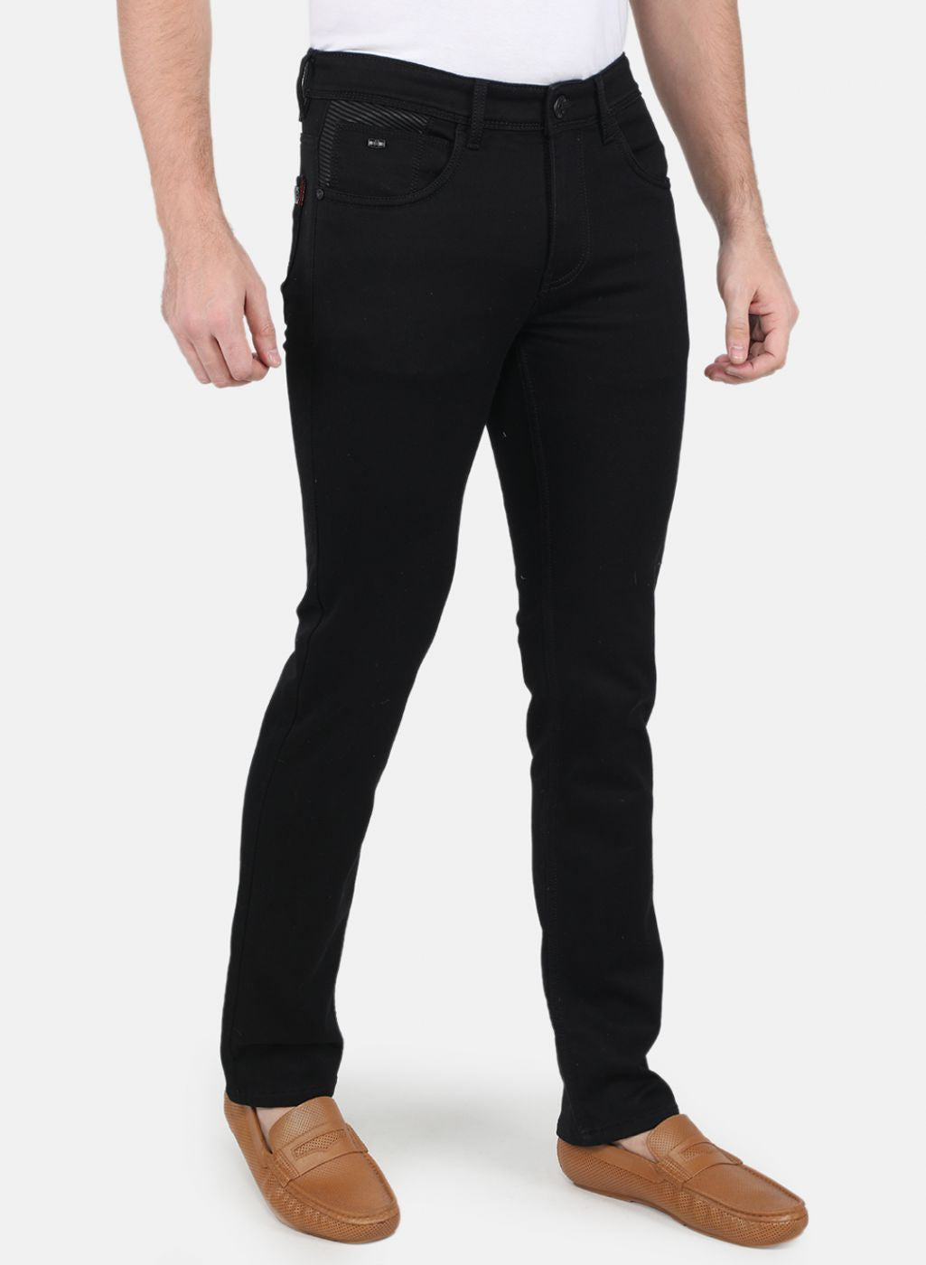 Men Black NArrow Fit Denim