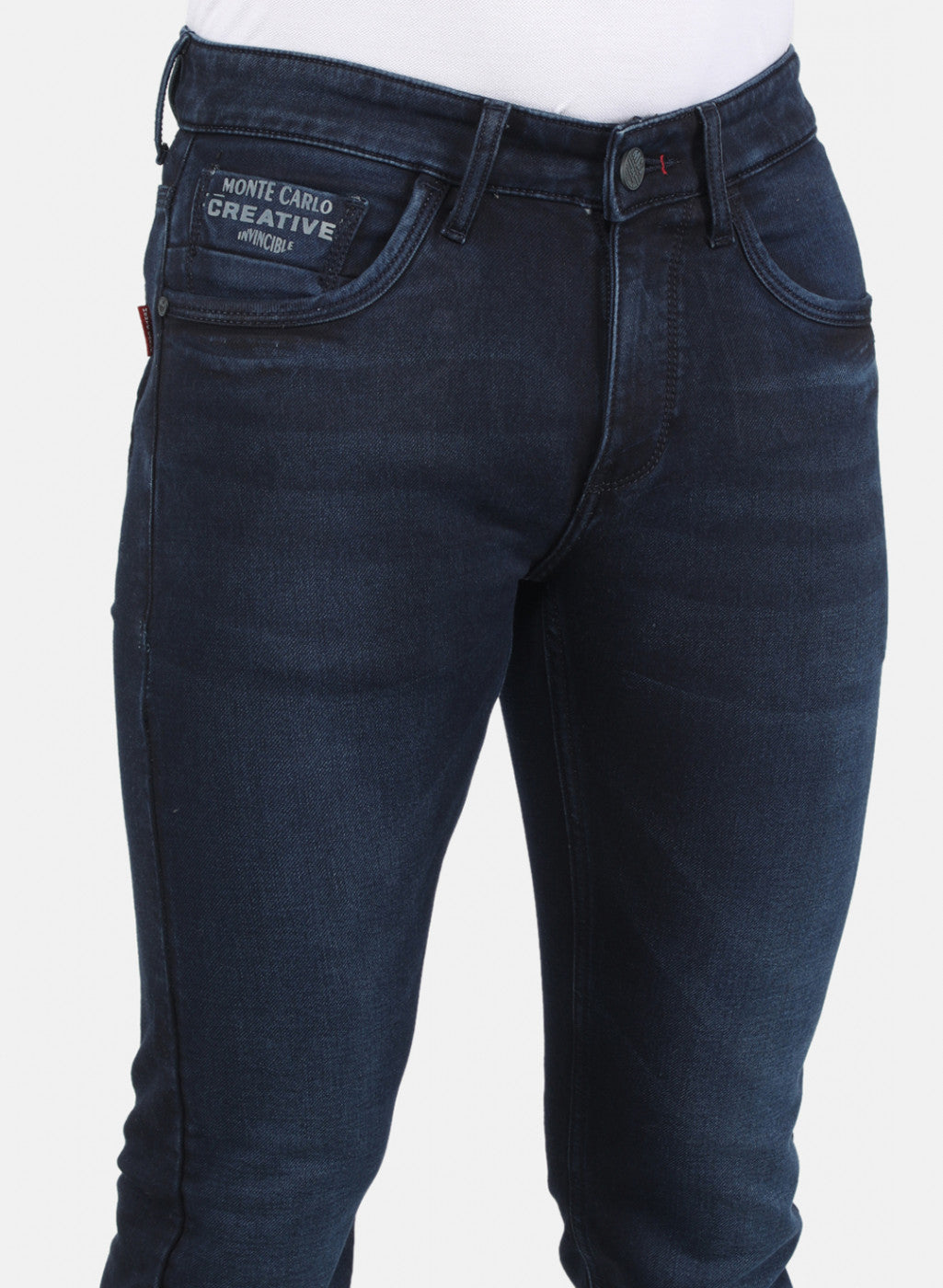Men Navy Blue Narrow Fit Denim
