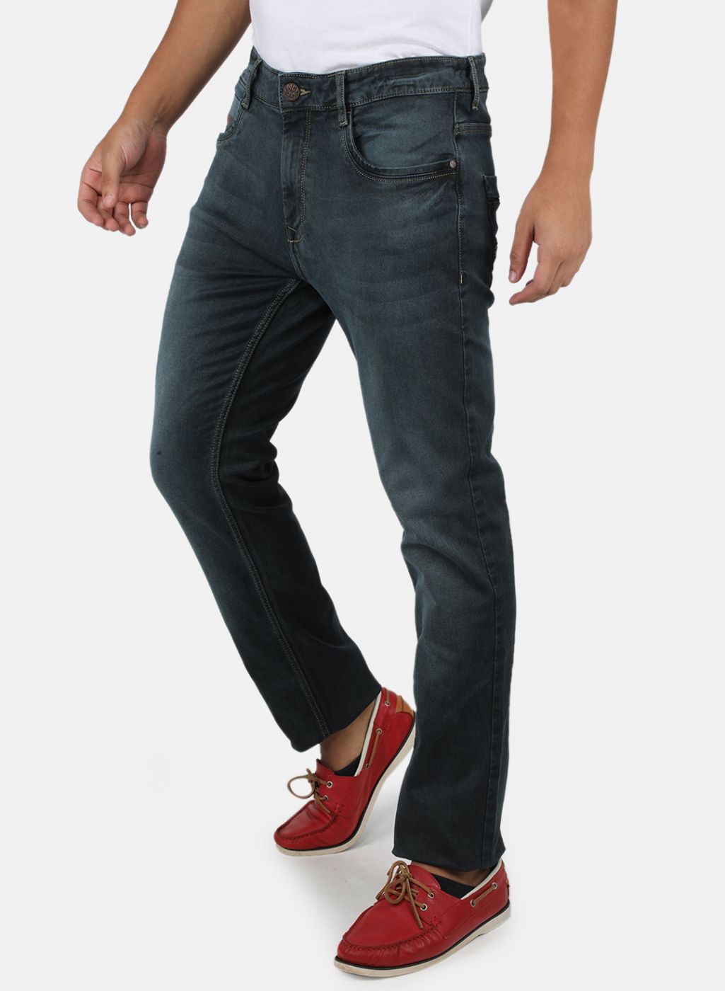 Men Navy Blue Narrow Fit Denim