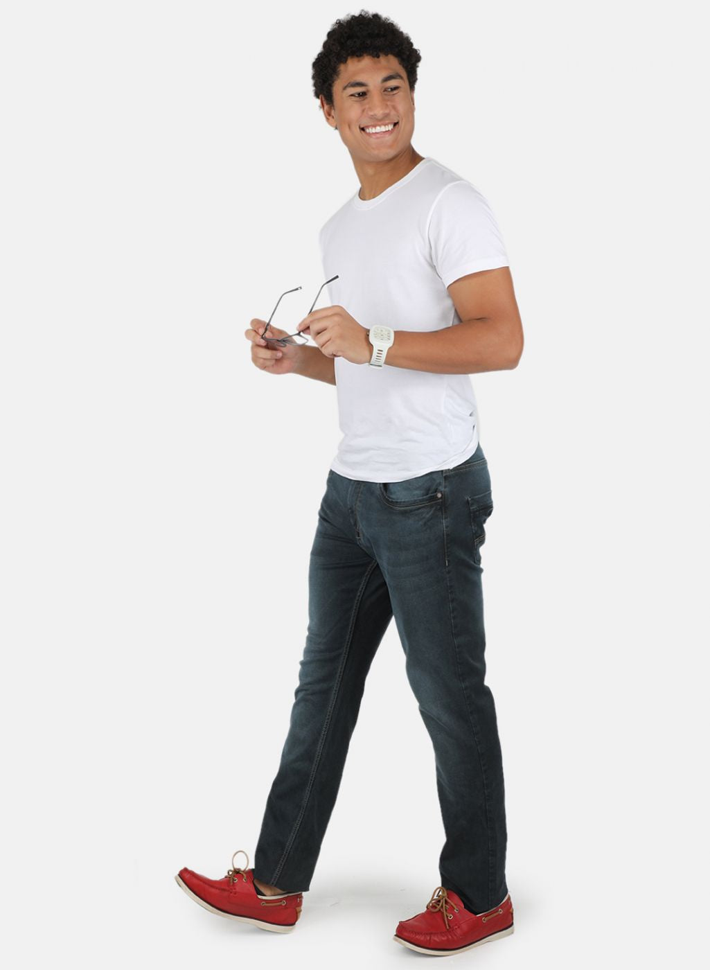 Men Navy Blue Narrow Fit Denim