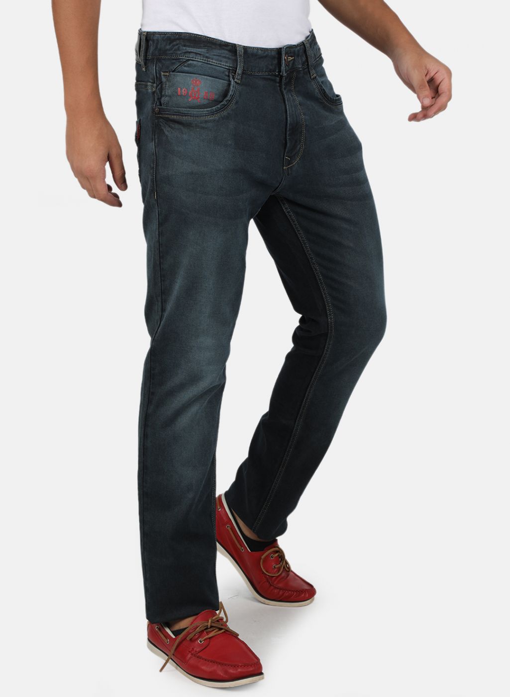 Men Navy Blue Narrow Fit Denim