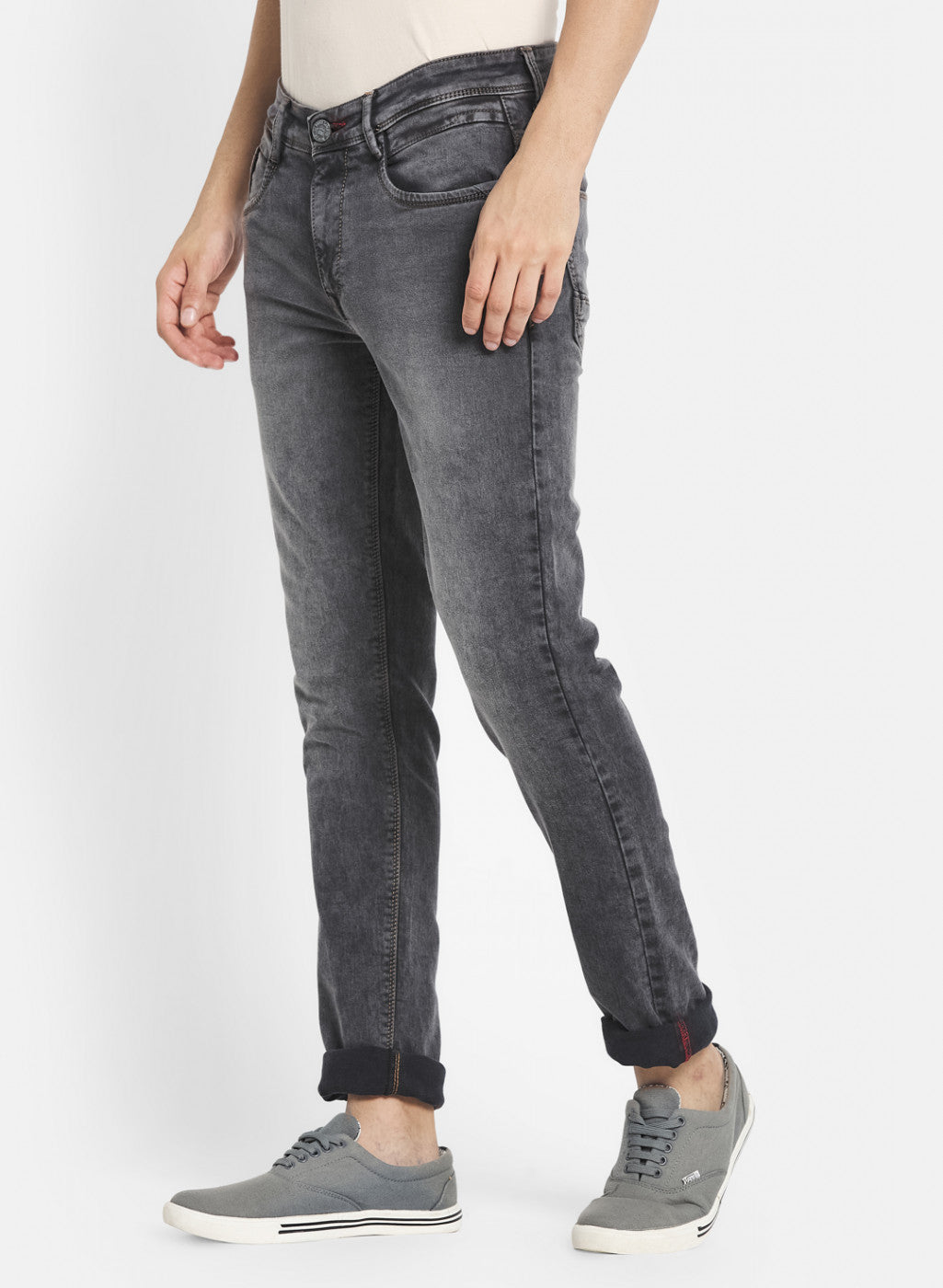 Men Black Skinny Fit Denim