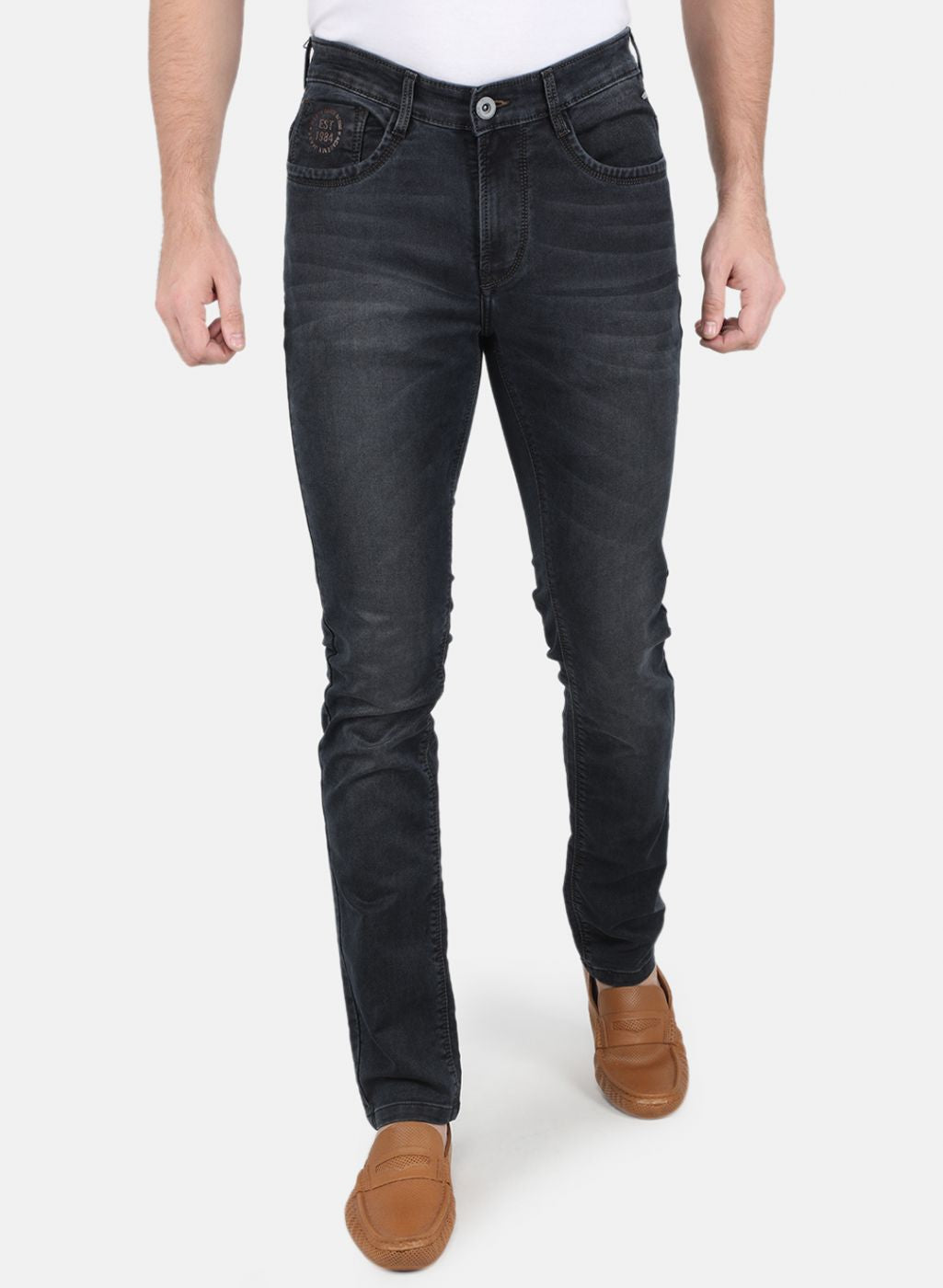 Men Brown NArrow Fit Denim