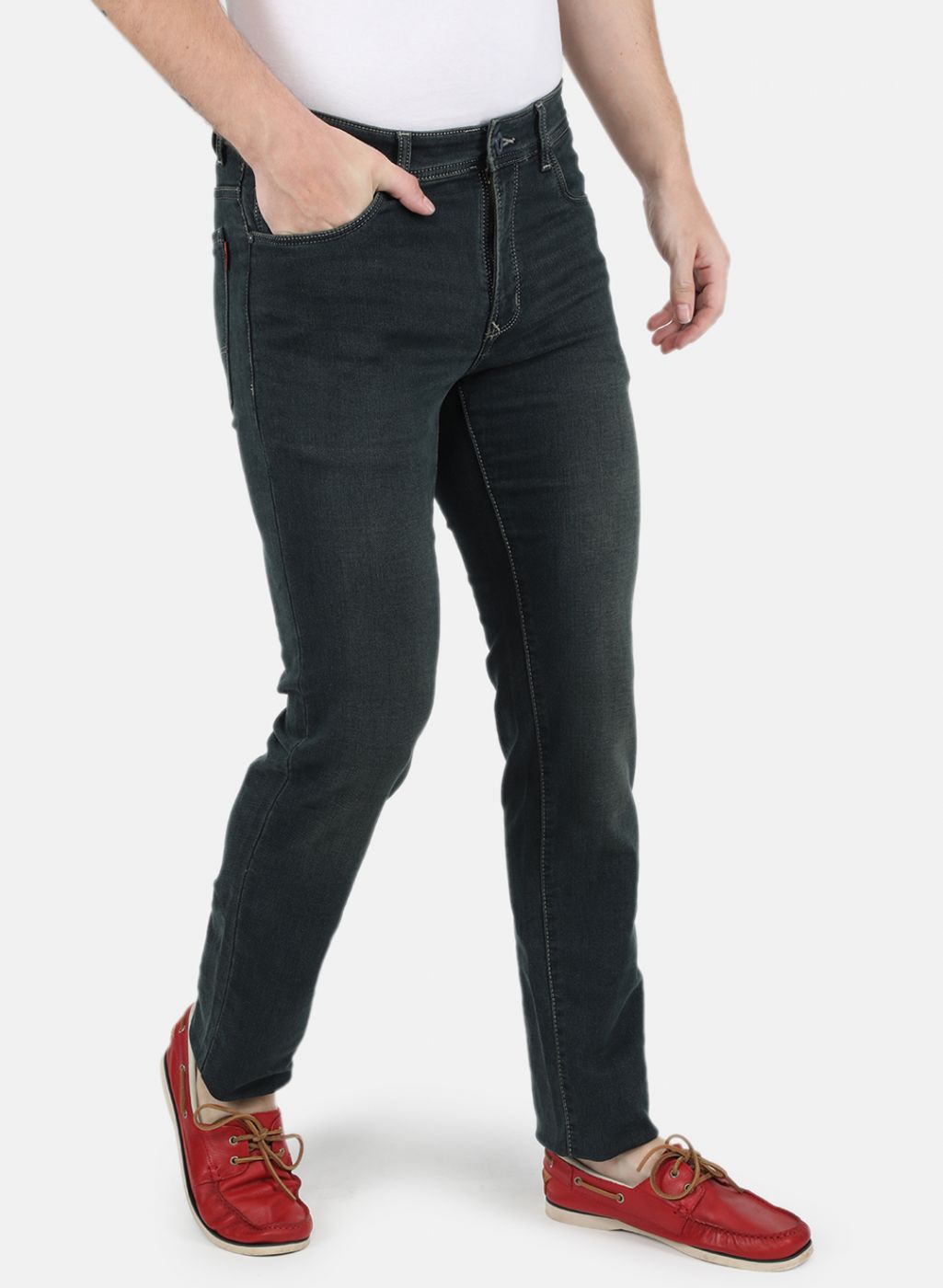 Men Green Narrow Fit Denim