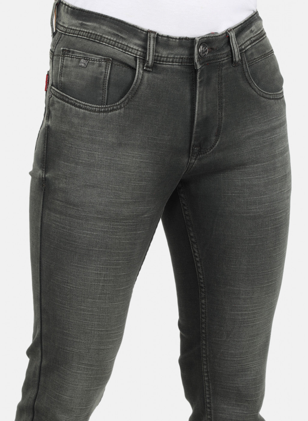 Men Olive Skinny Fit Denim