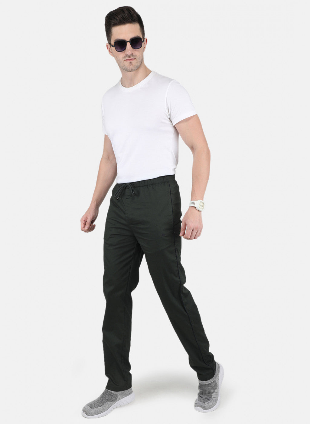 Men Olive Smart Fit Lower