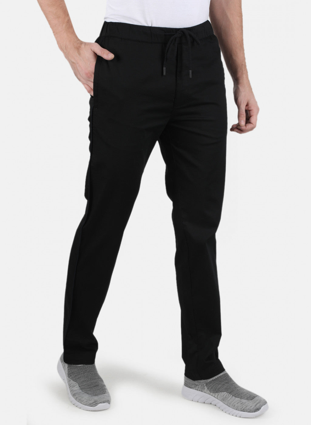 Men Black Plain Lower