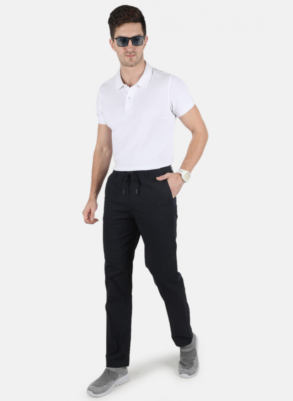 Men Black Plain Lower