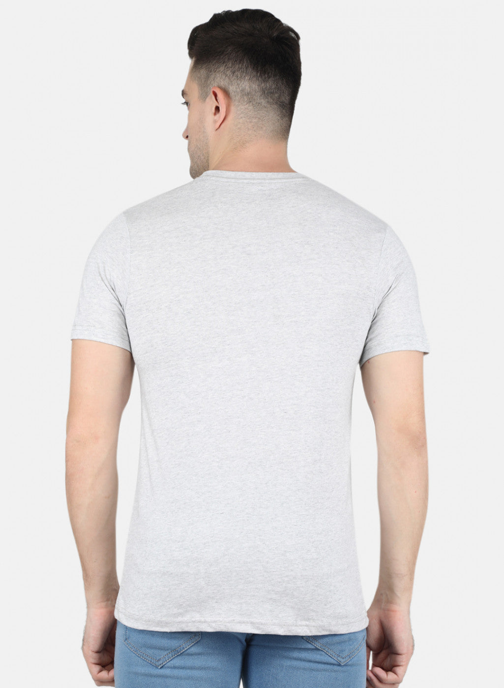 Men Grey Solid T-Shirt