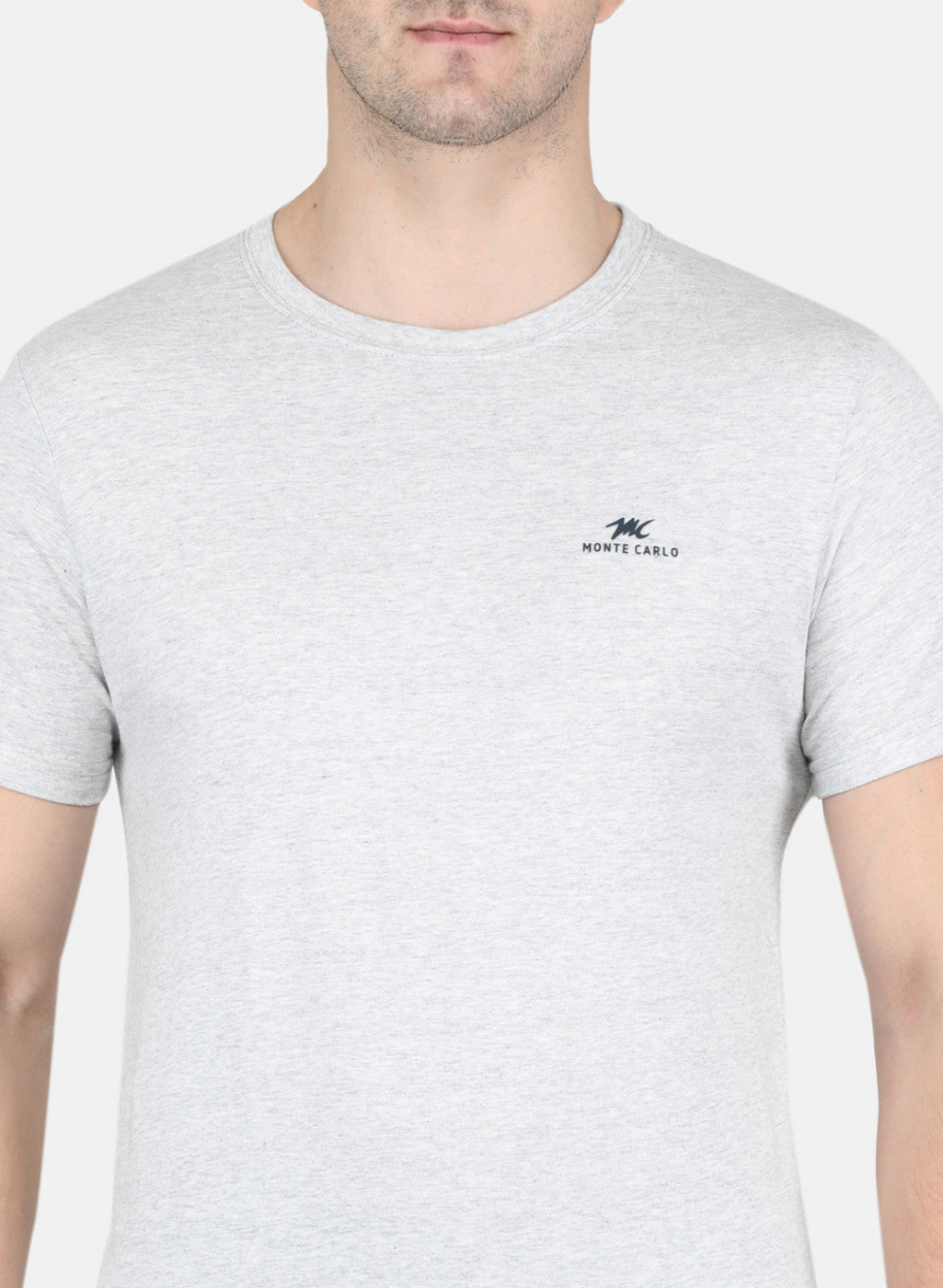 Men Grey Solid T-Shirt