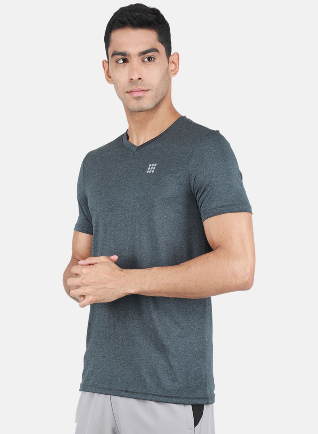 Rock.it Men Grey Solid T-Shirt