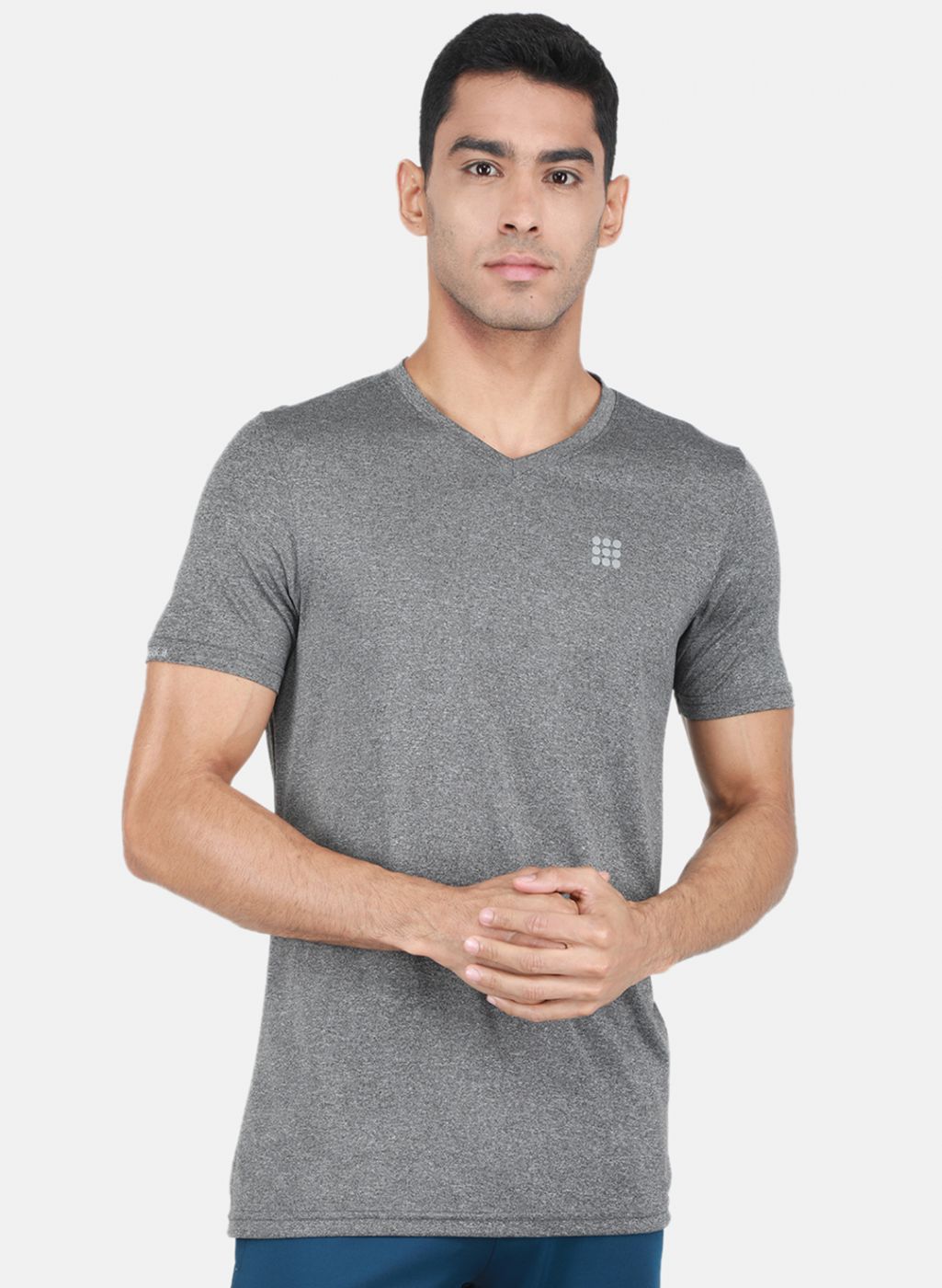 Rock.it Men Grey Solid T-Shirt