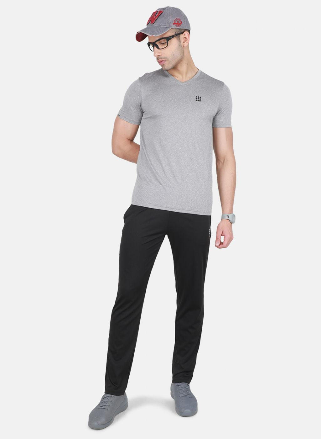 Rock.it Men Grey Solid T-Shirt