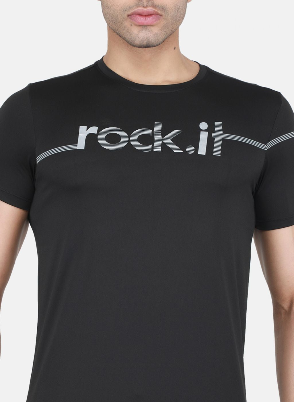 Rock-it Men Black Printed T-Shirt