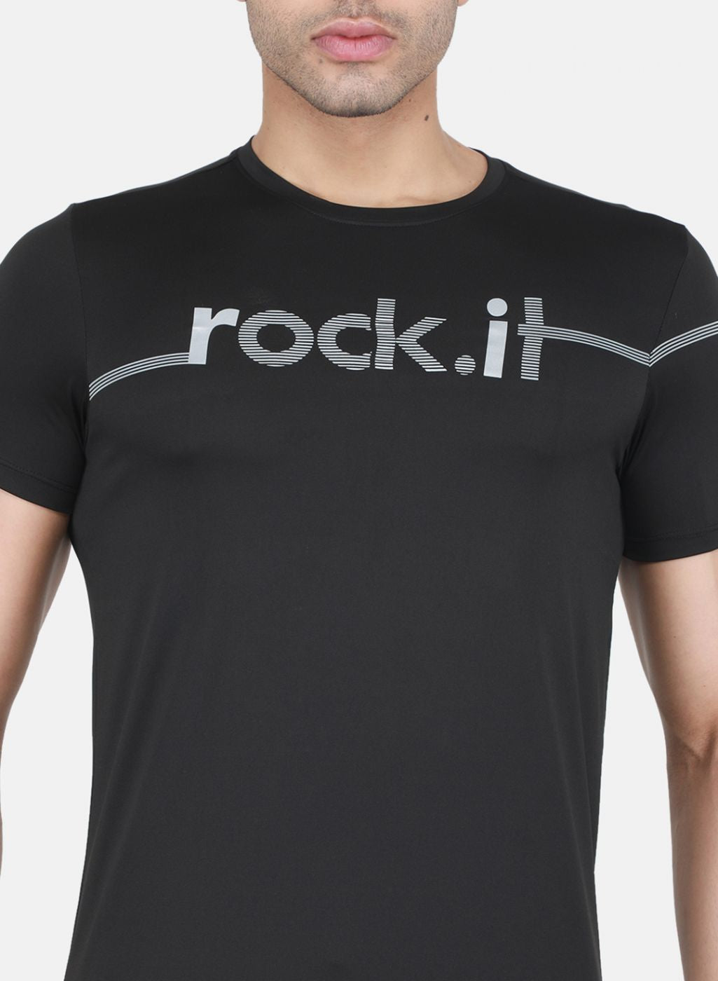 Rock.it Men Black Printed T-Shirt