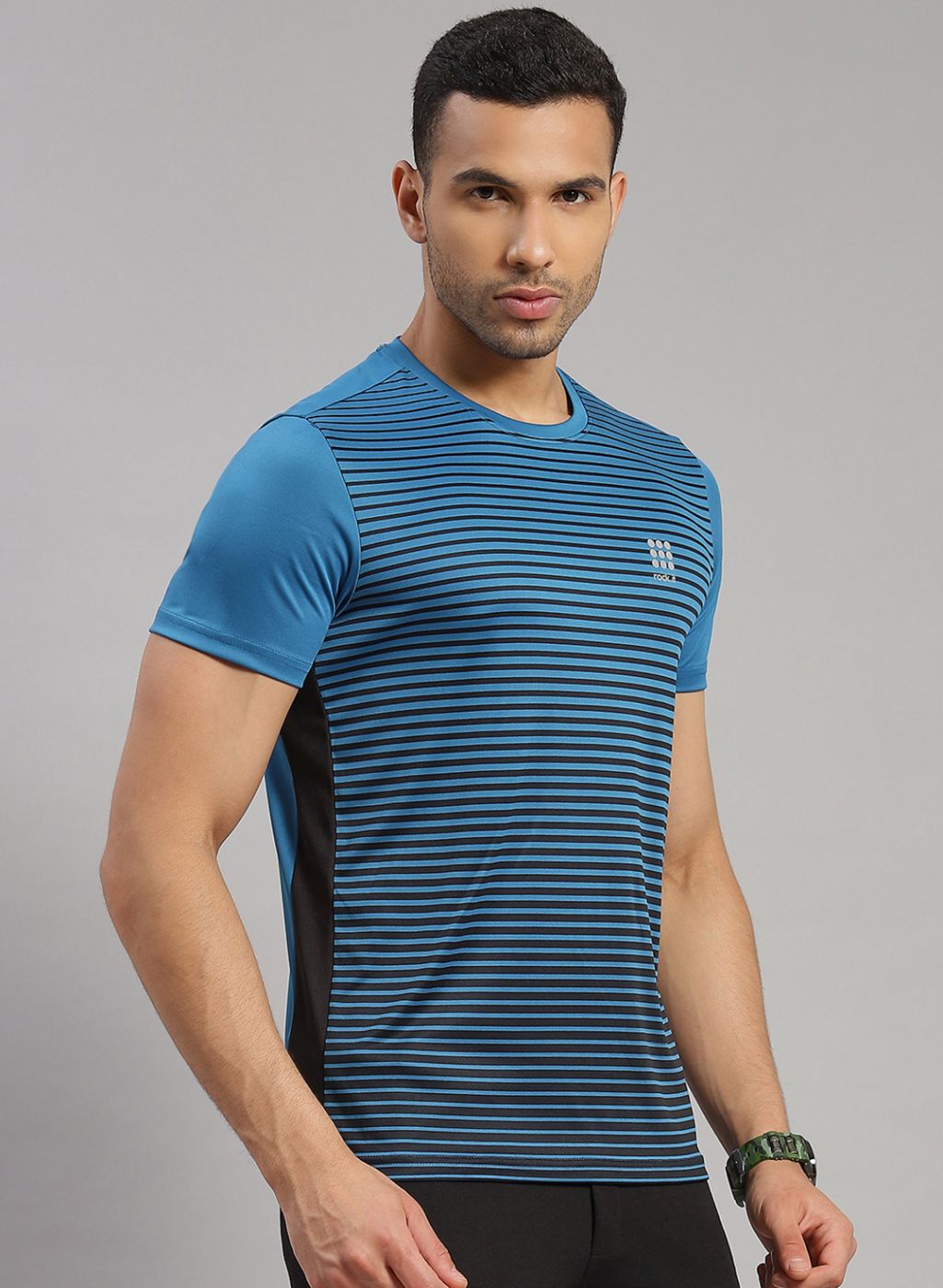 Rock.it Men Blue Stripe T-Shirt