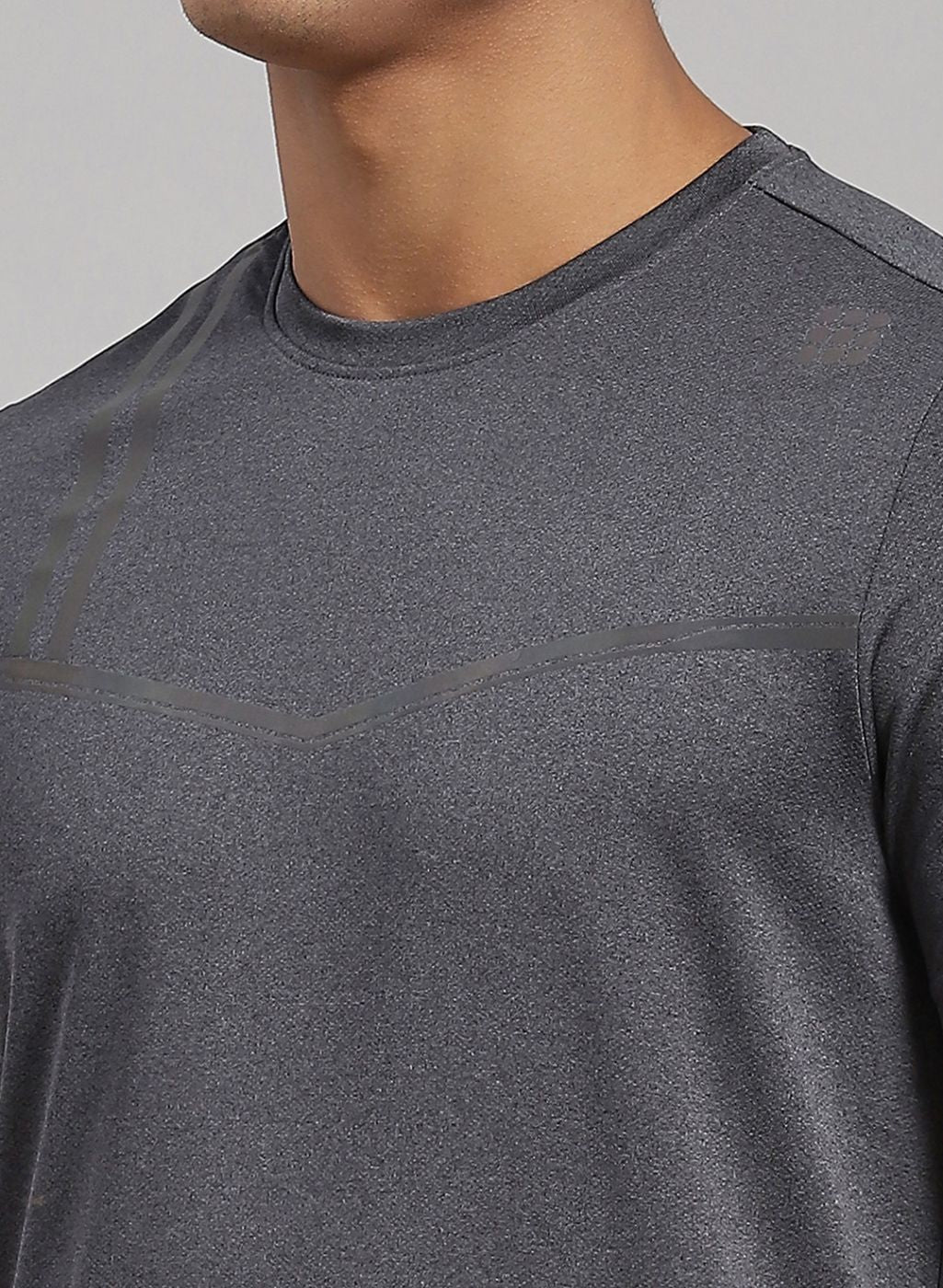 Rock.it Men Grey Solid T-Shirt