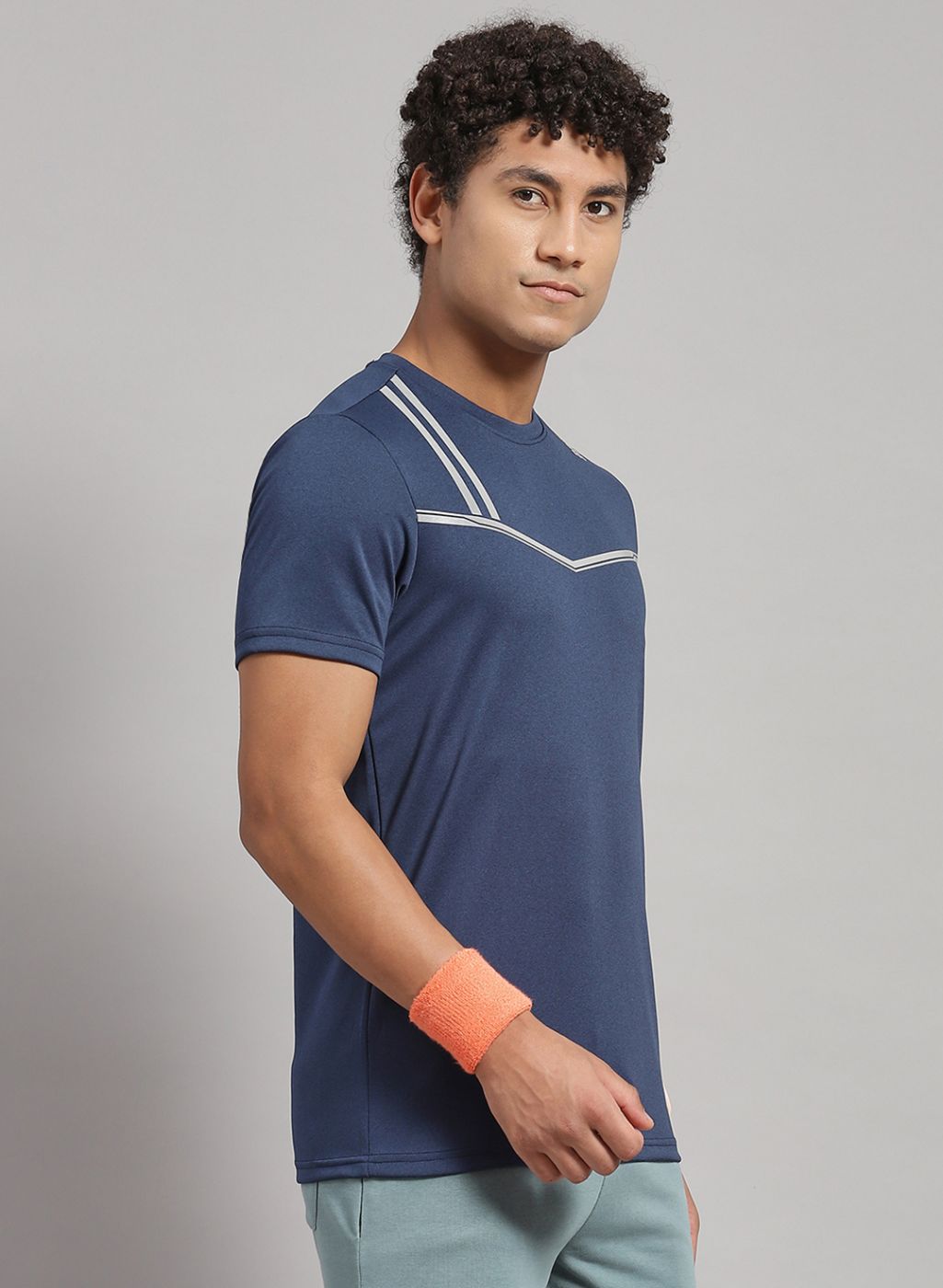 Rock.it Men Blue Solid T-Shirt