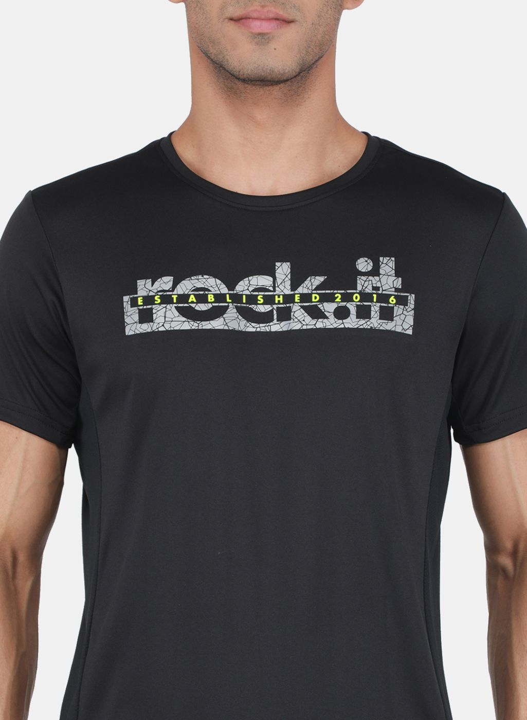 Rock-it Men Black Printed T-Shirt