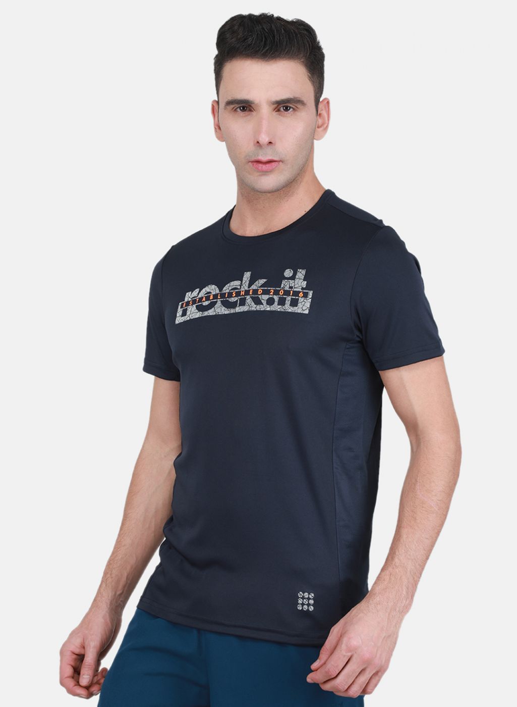Rock.it Men Navy Blue Printed T-Shirt