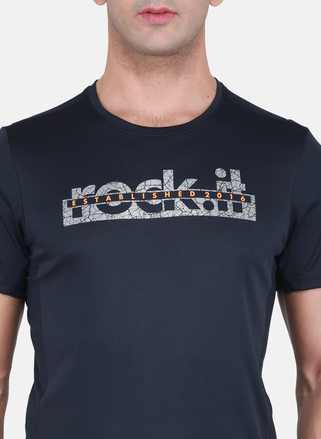 Rock.it Men Navy Blue Printed T-Shirt