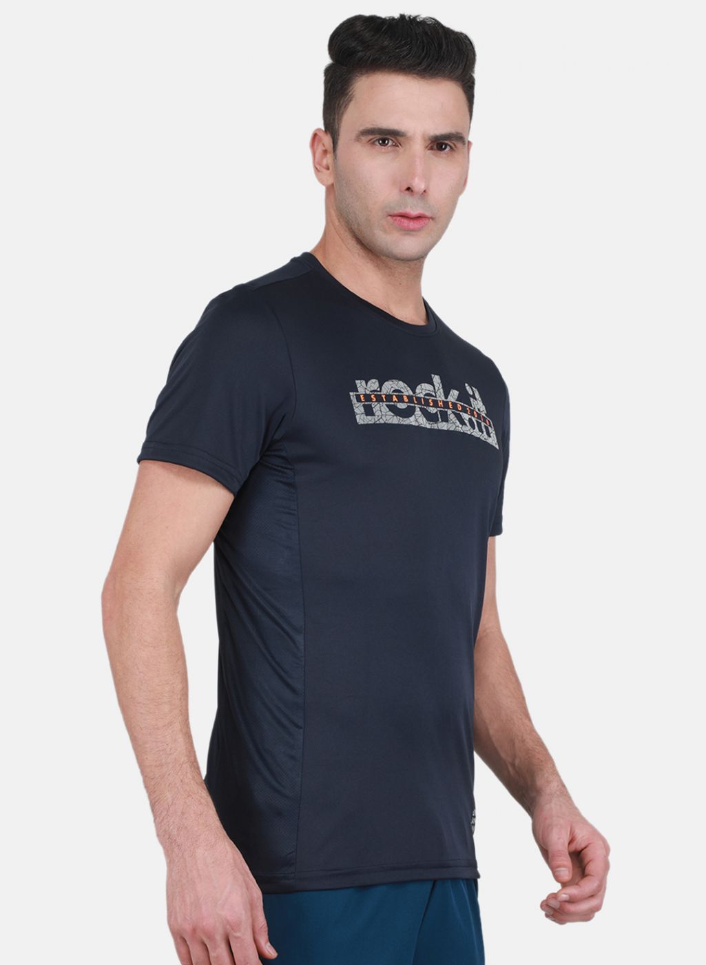 Rock.it Men Navy Blue Printed T-Shirt