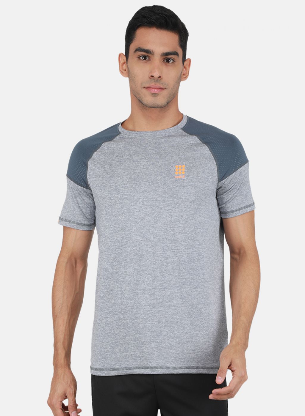 Rock.it Men Grey Solid T-Shirt