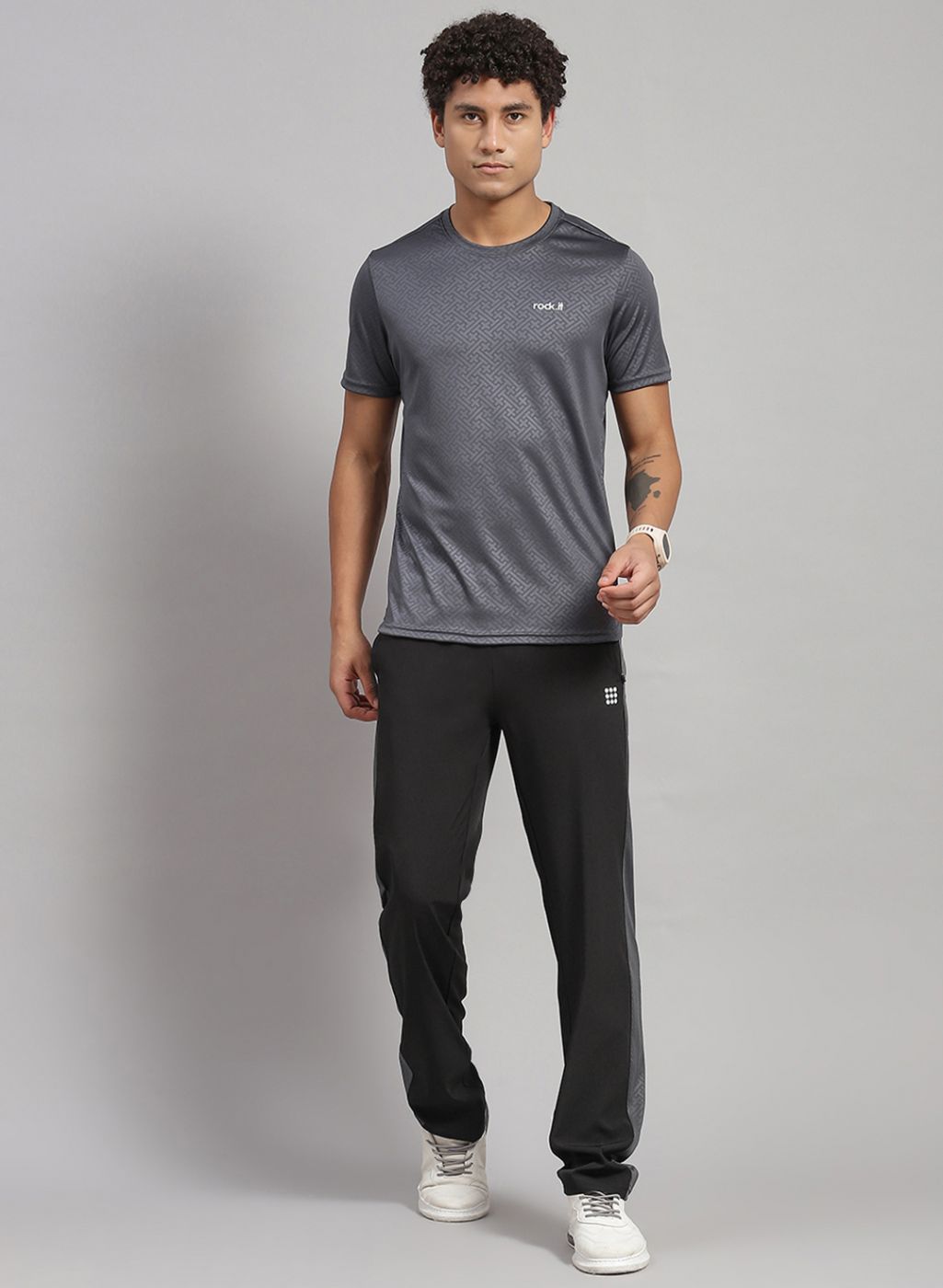 Rock.it Men Grey Solid Lower Set