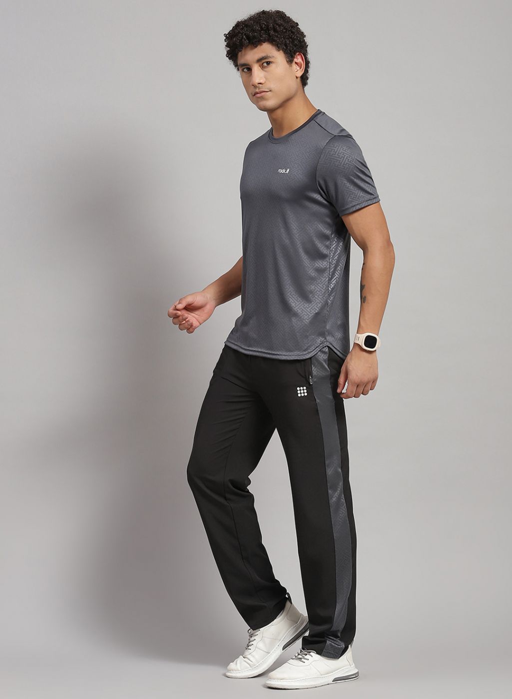 Rock.it Men Grey Solid Lower Set