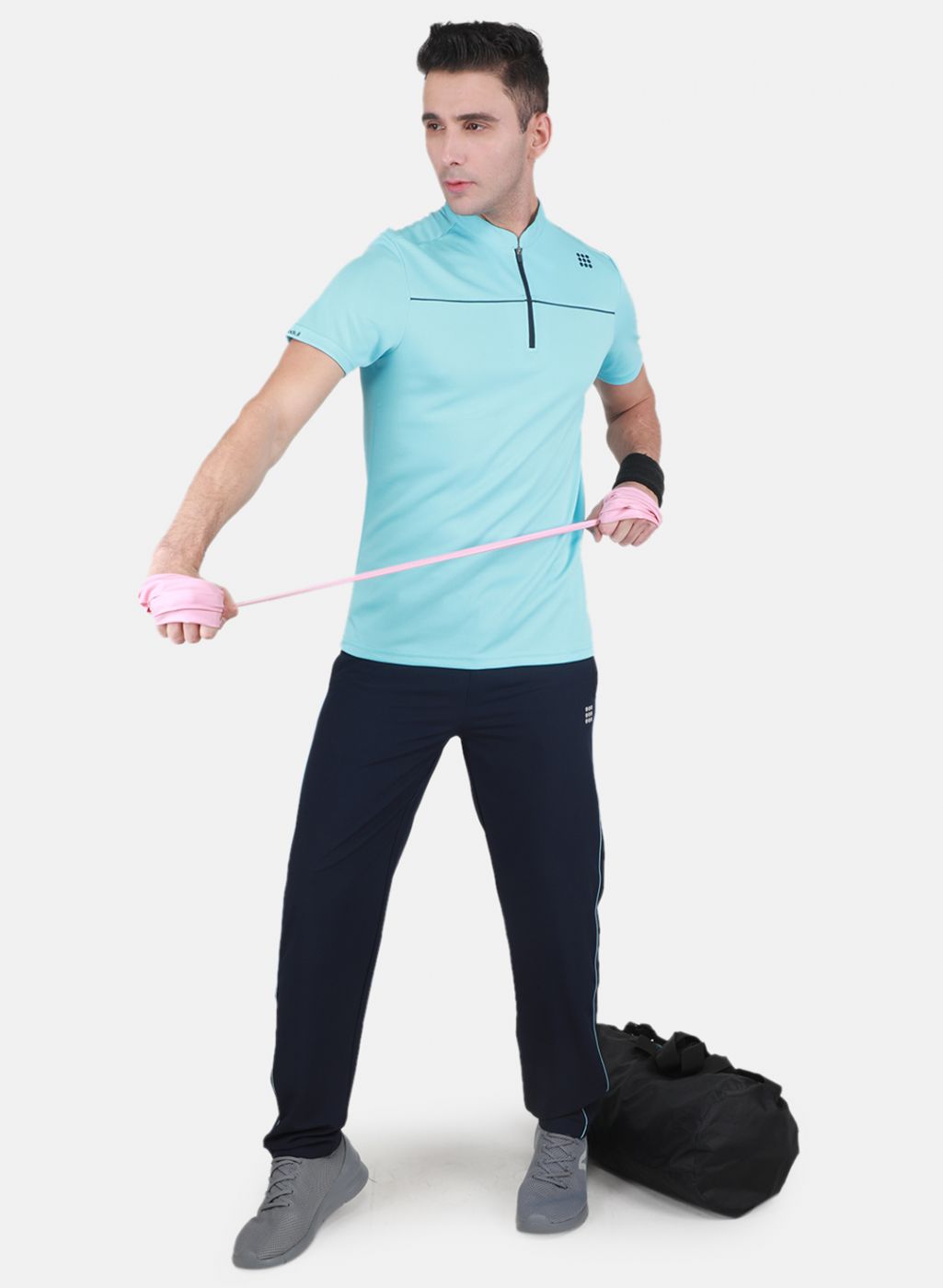 Rock.it Men Blue Self Design Tracksuit