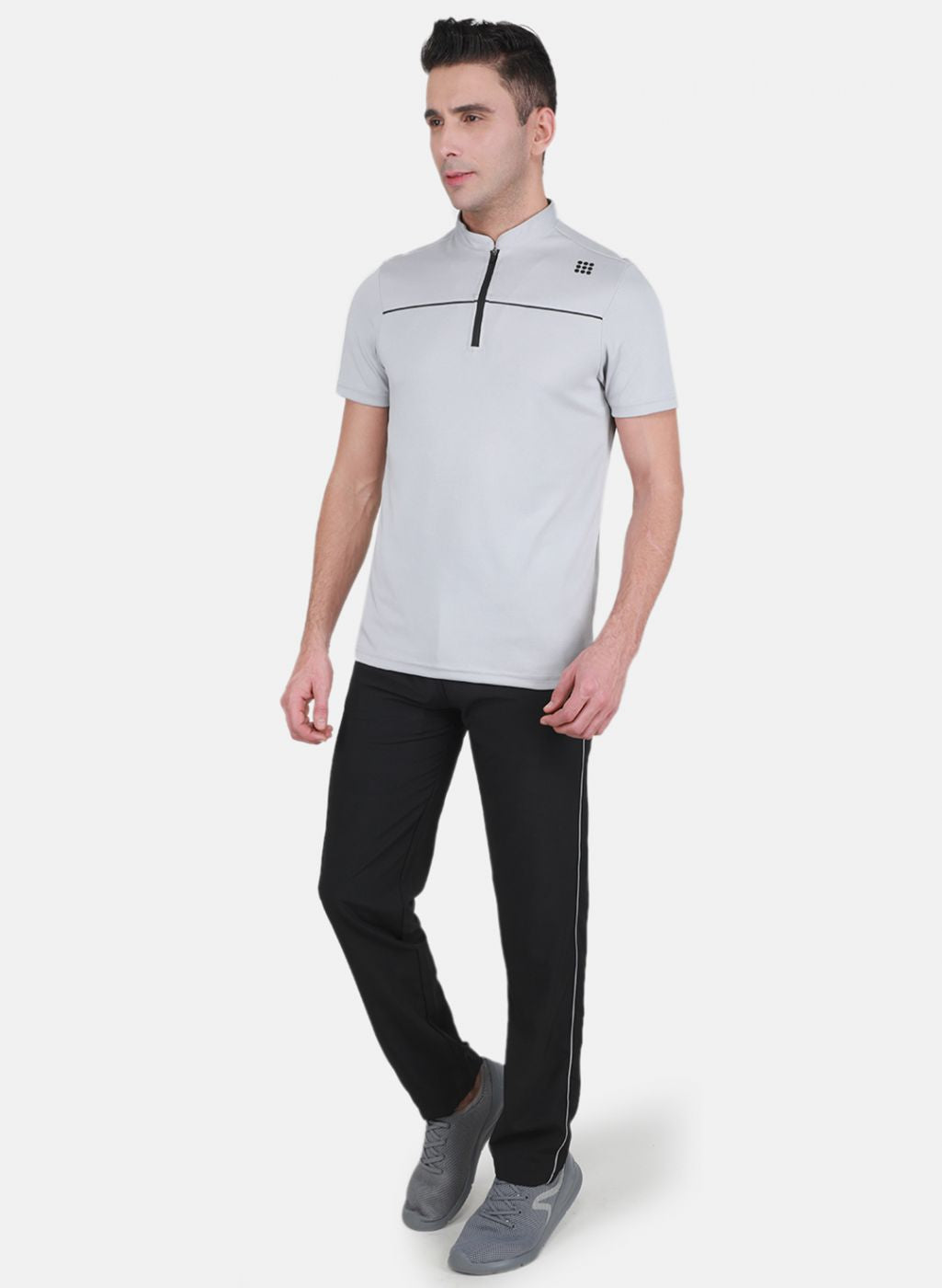 Rock.it Men Grey Self Design Tracksuit