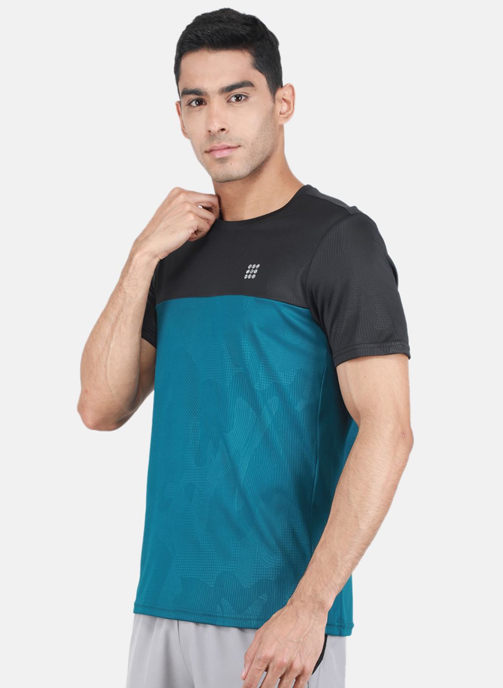 Rock.it Men Green Self Design T-Shirt