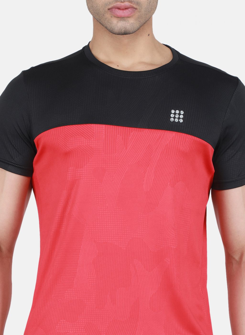 Rock.it Men Red Self Design T-Shirt