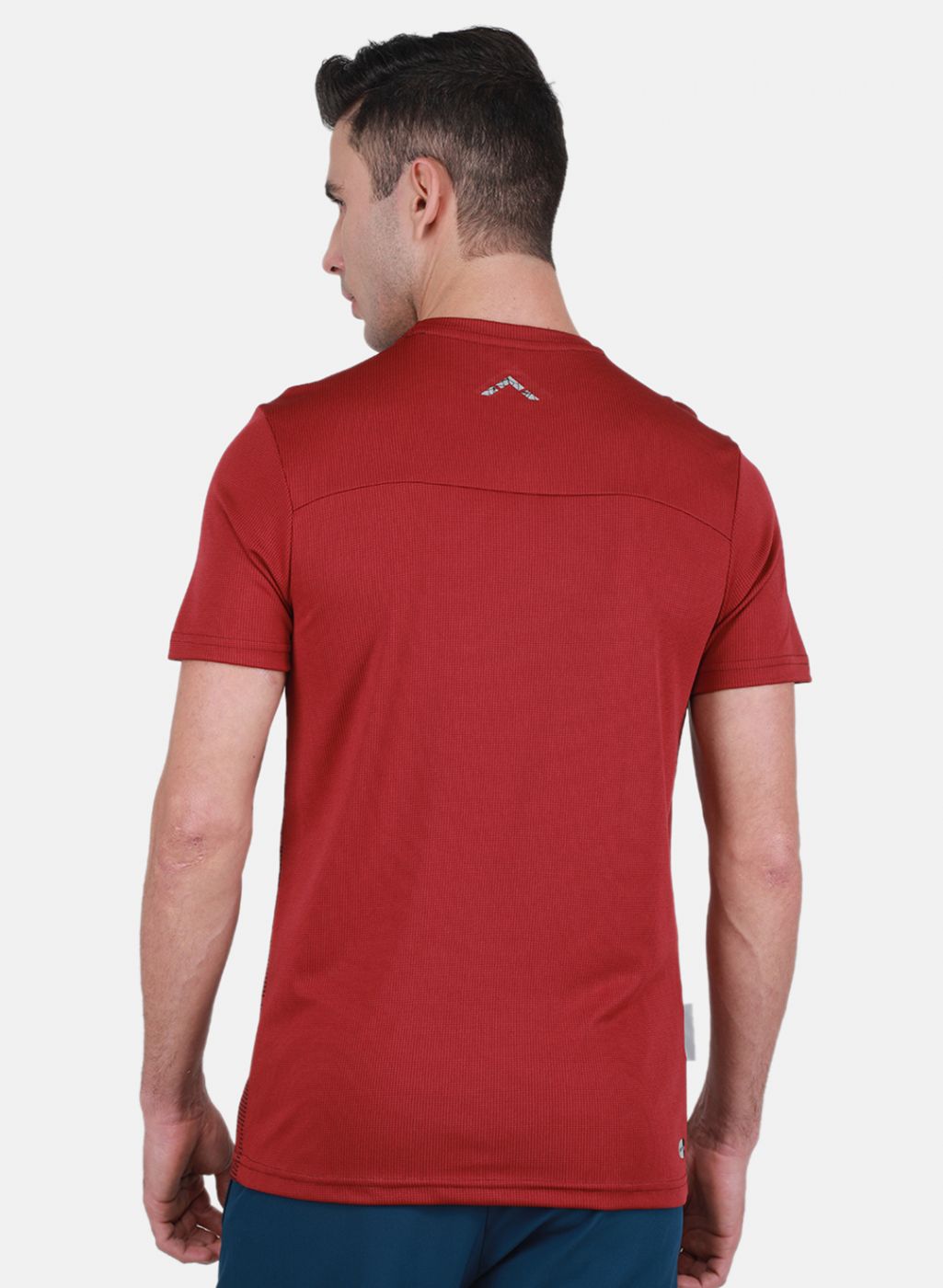 Rock.it Men Maroon Self Design T-Shirt