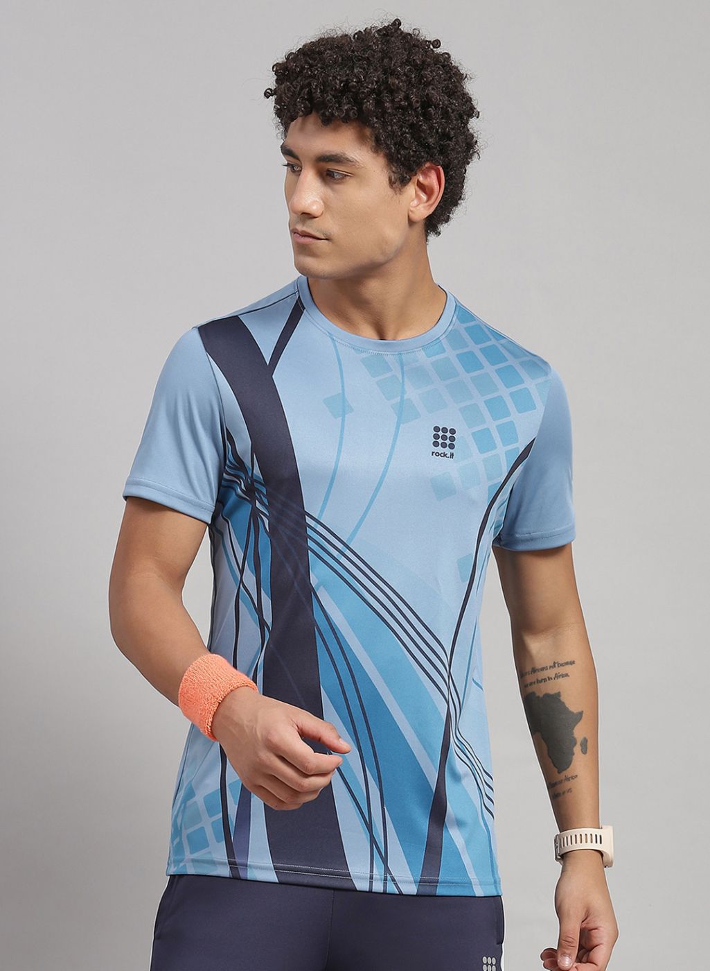 Rock.it Men Blue Printed T-Shirt