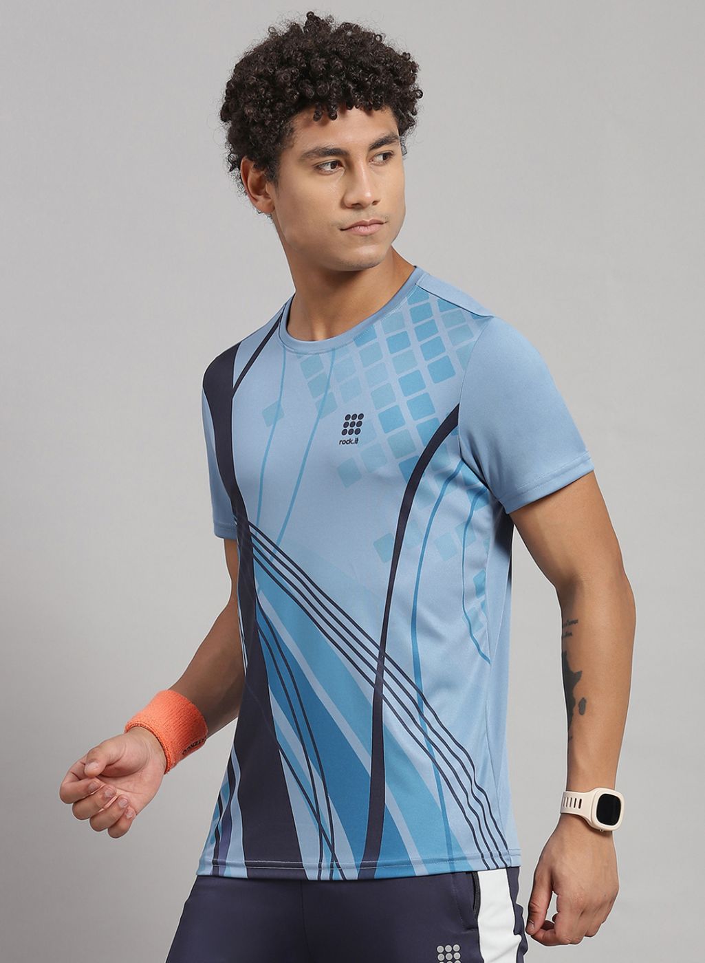 Rock.it Men Blue Printed T-Shirt