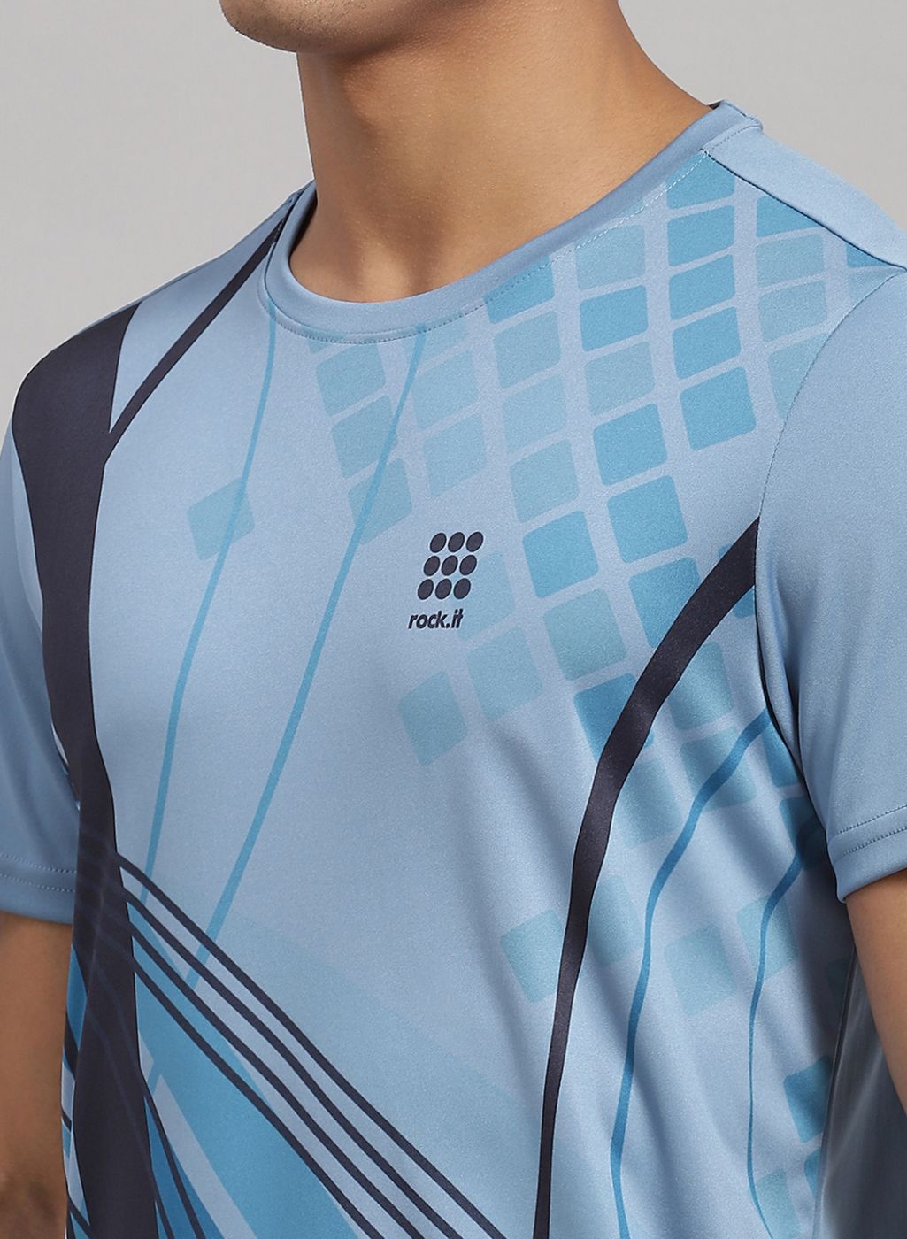 Rock.it Men Blue Printed T-Shirt