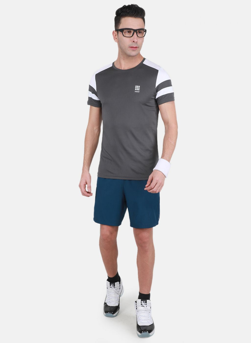 Rock.it Men Grey Self Design T-Shirt