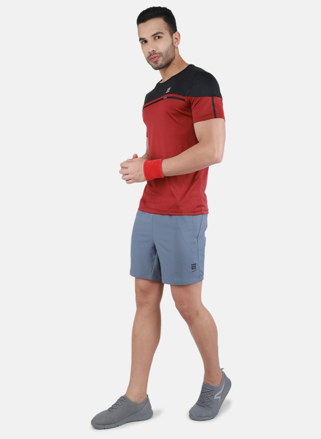 Rock.it Men Maroon Solid T-Shirt