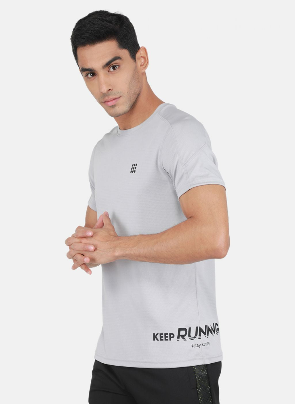 Rock.it Men Grey Self Design T-Shirt