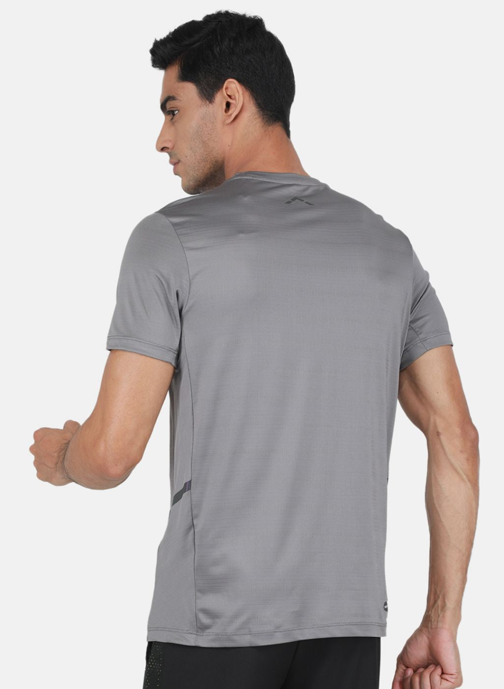 Rock-it Men Grey Self Design T-Shirt