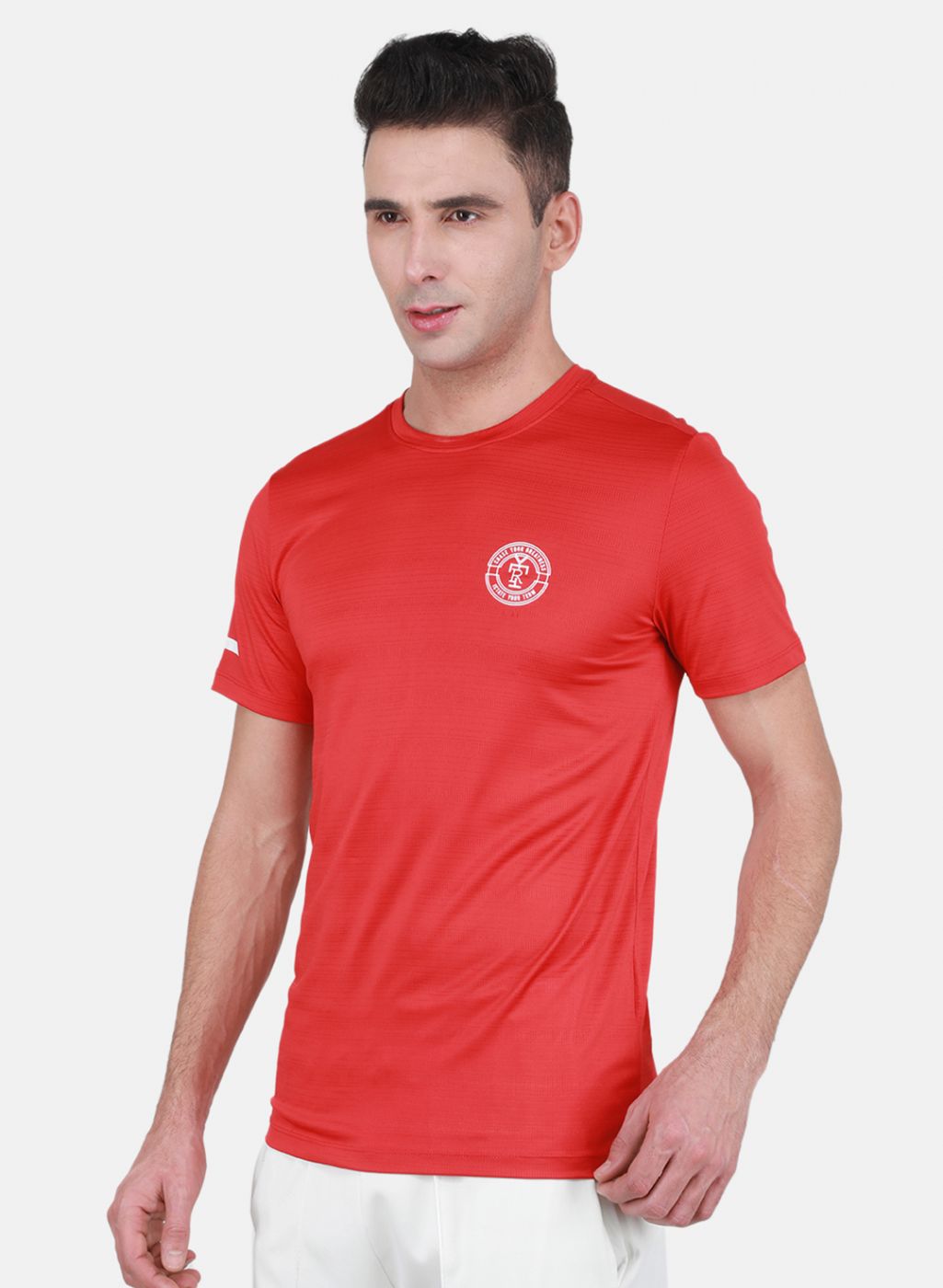 Rock.it Men Red Self Design T-Shirt