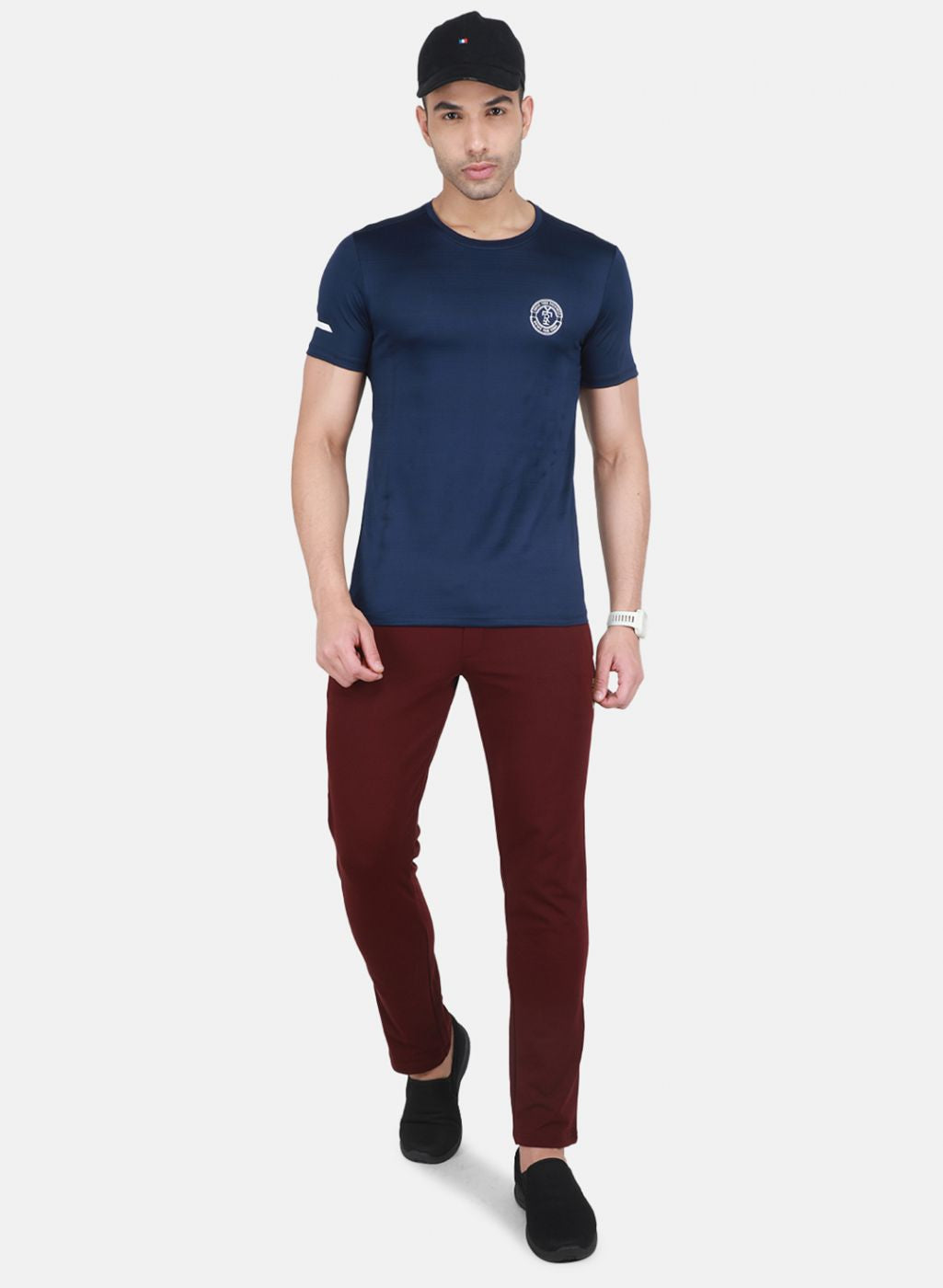 Rock.it Men Blue Self Design T-Shirt