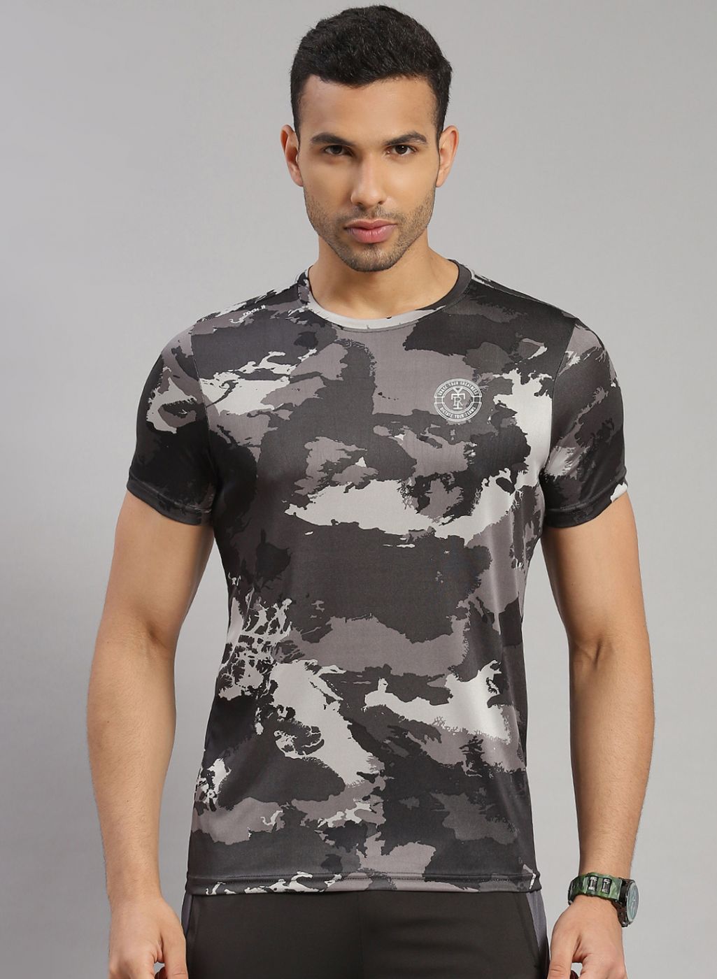Rock.it Men Grey Printed T-Shirt