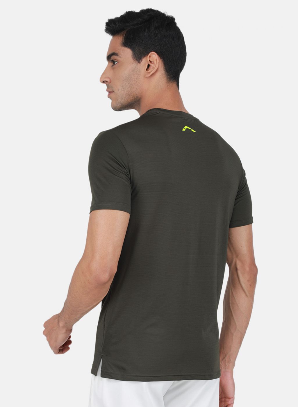 Rock.it Men Olive Self Design T-Shirt
