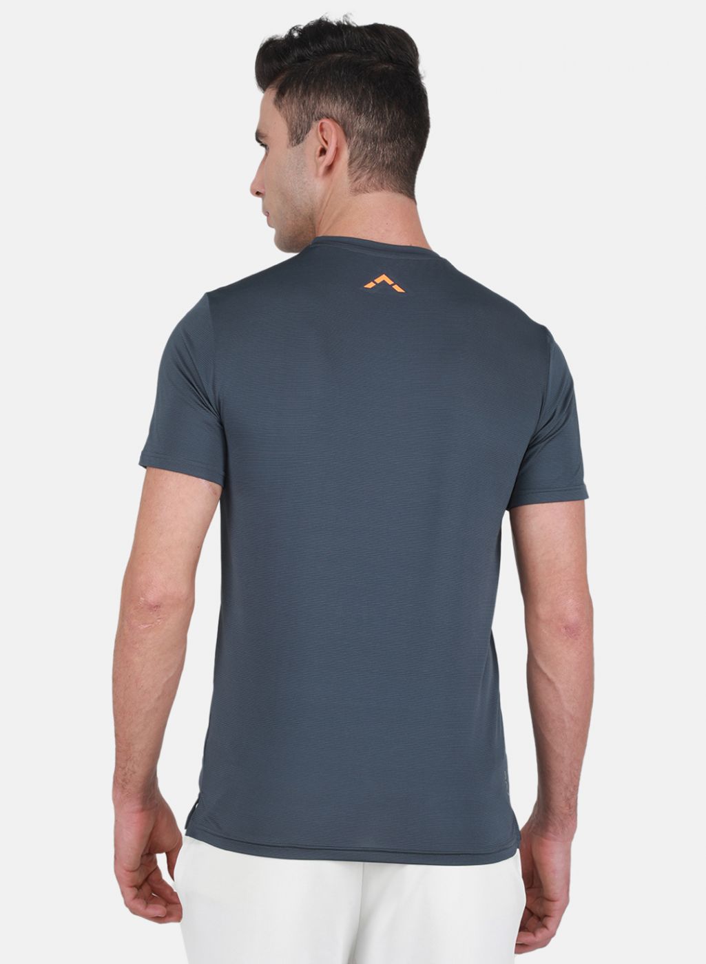 Rock.it Men Grey Self Design T-Shirt