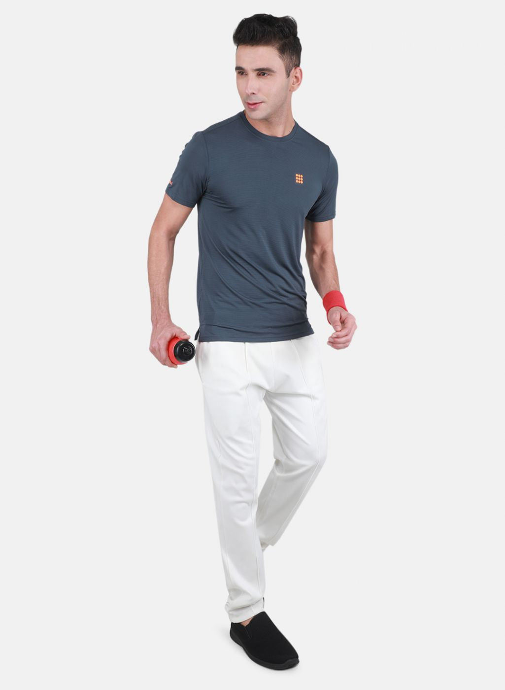 Rock.it Men Grey Self Design T-Shirt