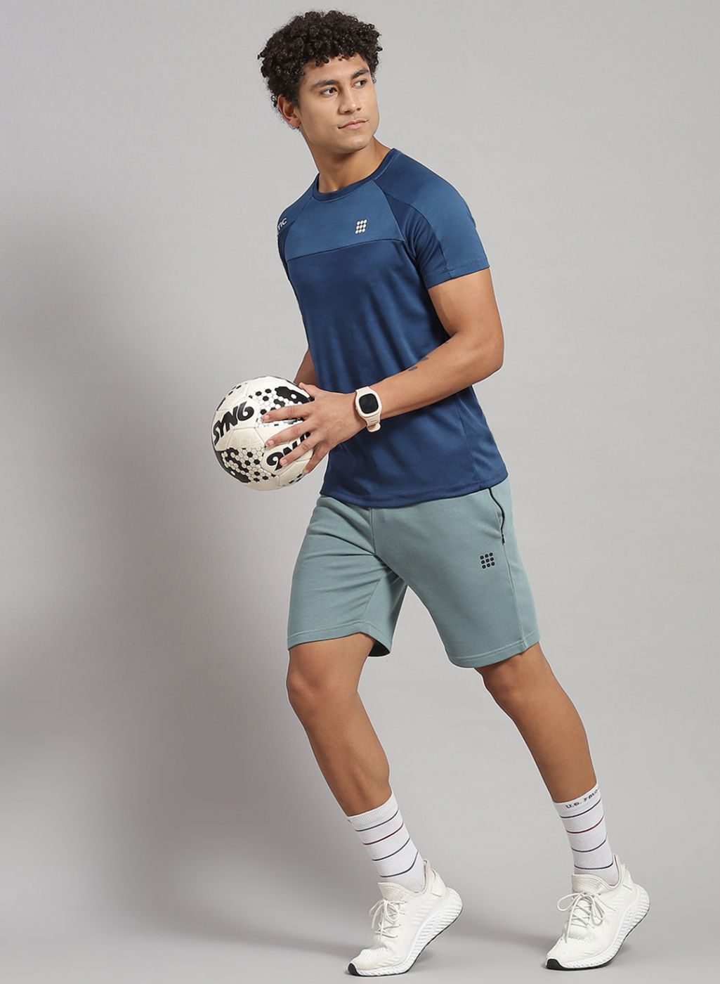 Rock.it Men Blue Solid T-Shirt